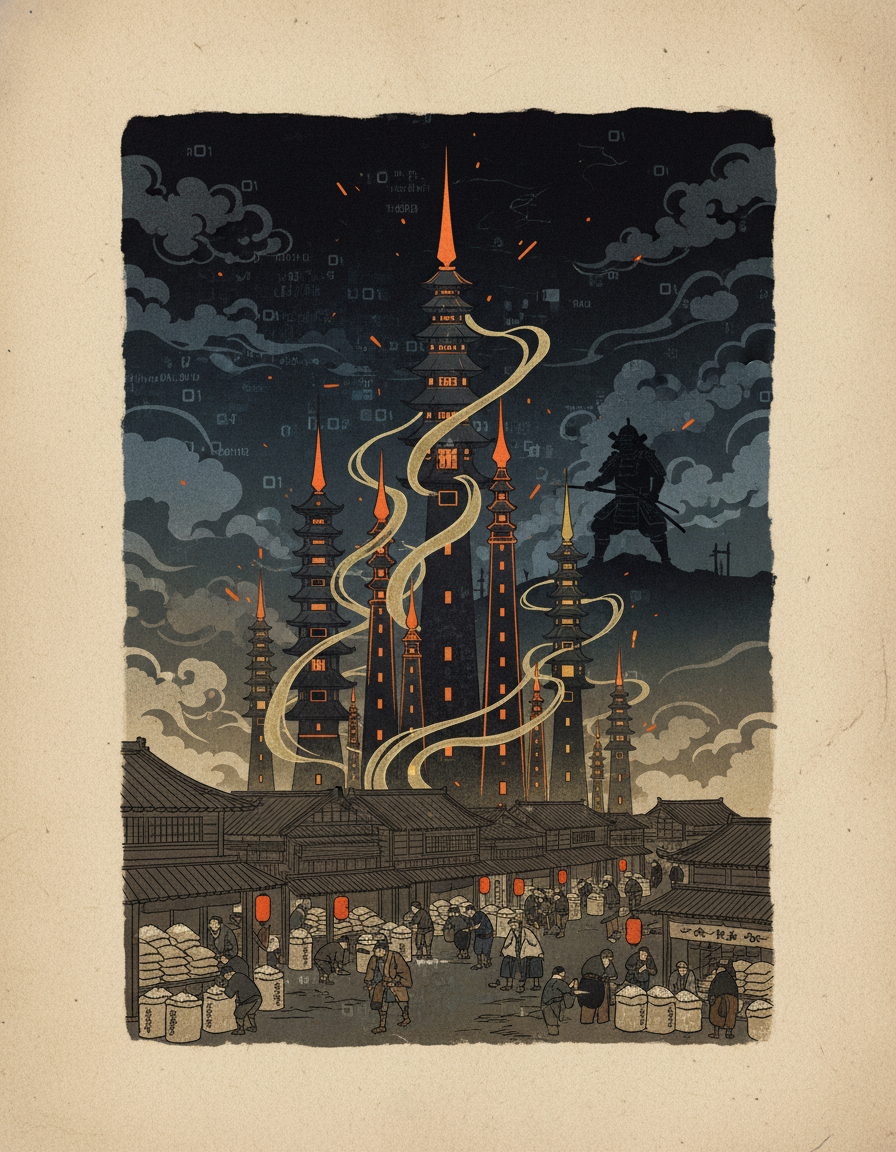 Fusão entre estética japonesa do período Edo e gráfico de candlestick moderno