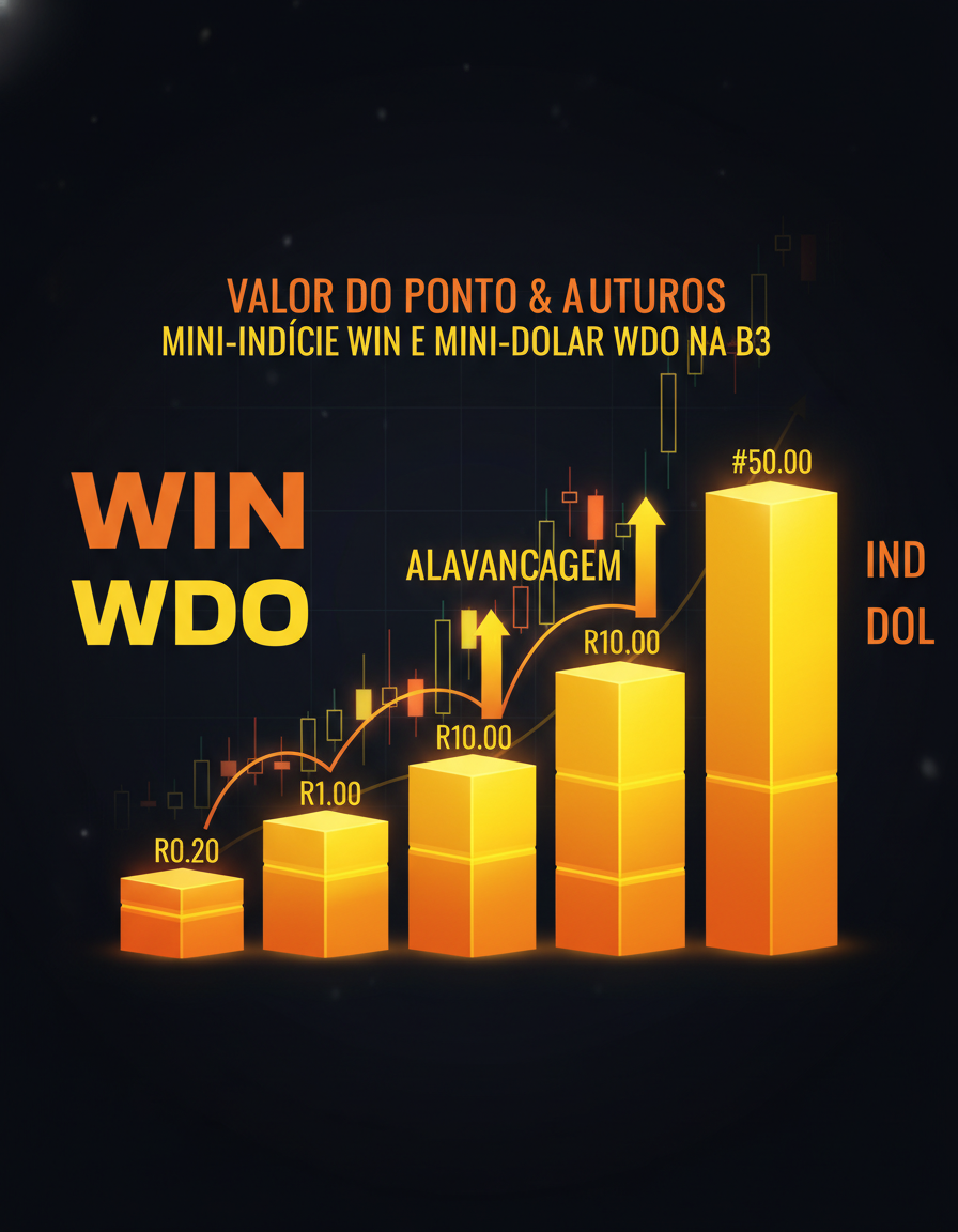 Gráfico de candlestick com representação de contratos futuros em plataforma de trading