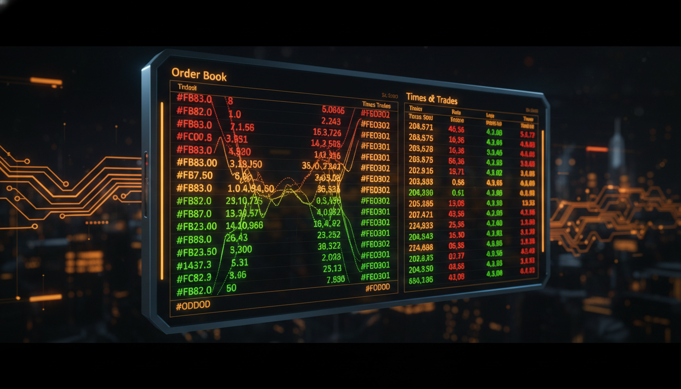 Painel de fluxo de ordens com Times & Trades e Book de Ofertas